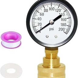 Joywayus Pressure Gauge 2"Dial Size Stainless Steel Case 0-200PSI/kPa 3/4" Female Brass Thread Lower Mount Multiple Function-28