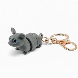 Farm Buddies 3D Printed Keychains – Articulated Animal Fidget Toys, Pocket-Friendly Keyrings, Stress Relief Desk Toys for Kids & Adults, Collectible Accessories (Alex – The Rat Keychain, Medium)-image-31
