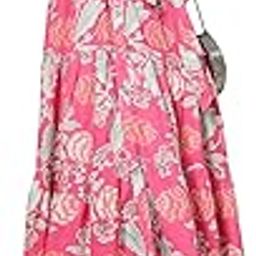 Women's Floral Printed Rayon Tiered Dress-image-42