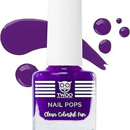 TWOO Nail Pops for Girls and Kids | Non-Toxic | Chemical-Free Nail Paint | Water-Based Easy Peel-Off | Child-Safe Formula Nail Polish for Children | Purple Punch (5g)-image-93