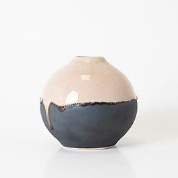KALAKRITI Ceramic Black & Beige Bud Vase | Slim Tabletop Pot for Single Stems, Dried Flowers & Home Decor | Ideal for Living Room, Office & Gifting (Black & Beige)-image-5