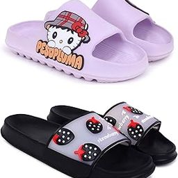 Combo Pack of 2 Slipper/Flip Flops/Slides/Clogs/Sandals for Women (Tatoo-Peso Vs Strawberry)-image-15