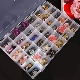 SUPRO 36 Grid Cells Jewellery Organizer Rectangular Storage Box Earring Organizer Box Transparent Storage Organizer Box Earrings Organizer For Women Bangles Organisers Jewellery Organiser-14