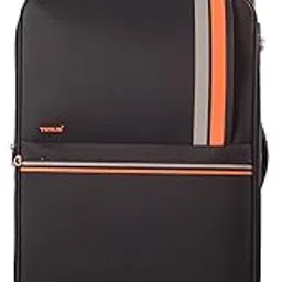 timus Sportive Premium Large Soft Sided Polyester 360 Degree Wheeling System Luggage|TSA Lock 8 Wheels Large Check-in Expandable Trolley Bag for Travel| Travel Suitcase for Men & Women -78CM(Black)-picture-5