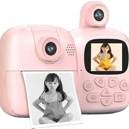 Samip Instant Print Camera for Kids - 24MP Digital Camera with 2" Screen, MP3 Player, Video Recording, and Fun Print Paper Photos - 32GB Card Supported (Pattern 2) (Pink)-image-92