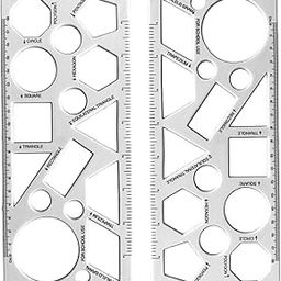 KESETKO Shapes Stencil for Kids, for Art & Craft, Stencil for Drawing, Ruler (2 Piece) Size: 23.50cm x 10cm Flexible Plastic.-image-31