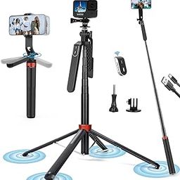 Sounce Selfie Stick with Tripod Stand with 360 Degree Rotation & Detachable Wireless Remote, 71 inches/180cm Selfie Stick for Vlogging, Tripod for YouTube video, Selfie Stick compatible all Smartphone-4