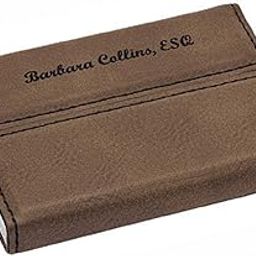 | Personalized Dark Brown Business Card Case with Custom Engraving-33