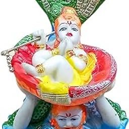 ATUT Unbreakable PVC Rubber Krishna in Seshnag with Vashu Dev Idol (Multicolour, 14 cm)-image-37