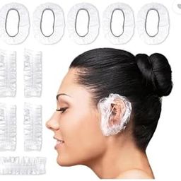 100 Pack Clear Ear Protectors | Waterproof Disposable Ear Covers for Salon, Hair Coloring, Spa & Bath | Elastic Fit, Lightweight & Hygienic-image-69