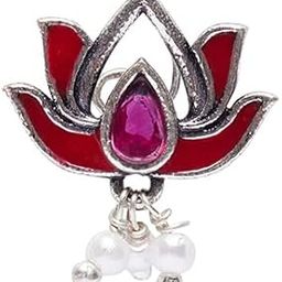 voylla Indie Collectibles Pretty Lotus Motif Nose Pin-picture-23