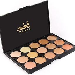Sedell Professional 15 Colors Cream Concealer Camouflage Foundation Makeup Palette Contour Face Contouring Kit-01, Multicolor, 2 g-6