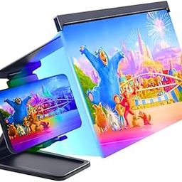 Drumstone (𝗦𝗽𝗲𝗰𝗶𝗮𝗹 𝟱 𝗬𝗲𝗮𝗿𝘀 𝗪𝗮𝗿𝗿𝗮𝗻𝘁𝘆) 12-Inch 3D Phone Screen Magnifier with HD Lens – Adjustable Holder, Foldable Stand, and Universal Compatibility-10