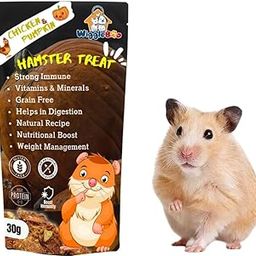 WiggleBoo Chicken & Pumpkin Hamster Treat | Protein Rich | Natural Detoxifier | for All Hamster Breed | Crunchy Food Snack (30g)-image-119