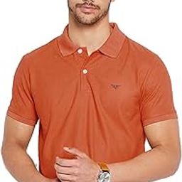 RISS Men's Casual T-Shirt | Regular Fit, Half Sleeve, Polo T-Shirt for Men, Polyster, BZR1012 (Rust)-image-49