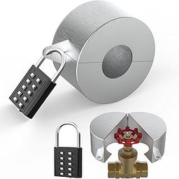 Faucet Locks Outdoor - Water Spigot Lock with Security Combination Lock - Hose Bib Lock Stainless Steel - Prevent Water Theft and Stop Unauthorized Water Use - for Garden,Valve etc - Silver-image-37