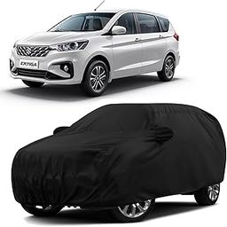 Sulfar 100% Water Resistant Car Body Cover Compatible with Mirror for Maruti Suzuki Ertiga (Triple Stitched, Full Bottom Elastic, Black)-picture-28