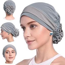 Chemo Caps for Women Cotton Stretchy Turban Cap for Women Flower Headwear Head Wrap Ladies Skull Cap for Women Cancer Beanie Hat Head Covering-image-67