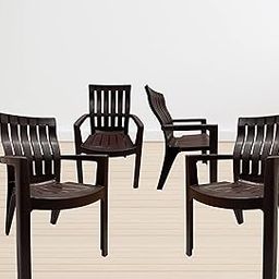 RW REST WELL Kingdom Spine Series Lumbar Support Extra Durable Plastic Chair for Home, Garden, Office & Restaurants (Brown) (4)-image-33