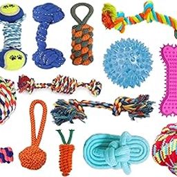 Tail Dog Toys + Dog Chew Toys + Puppy Teething Toys + Rope Dog Toy + Dog Toys for Small to Medium Dog Toys + Dog Toy Pack + Tug Toy + Dog Toy Set + Washable Cotton Rope for Dogs (PACK OF 15PCS)-image-16