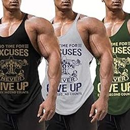 Men's Polyester Printed Sleeveless Sports Gym Boxing Workout Activewear Bodybulding Gym Vest Tank Top (Combo Pack of 3)-image-86