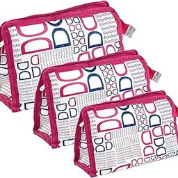 STACKRAID Set of 3 Toiletry Organizer Jewelry Makeup Kit Bag Cosmetic Pouch Travel Organizer for Men & Women (D Pink)-5