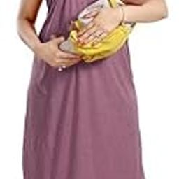 Pure Cotton Maternity Kaftan Gown/Maternity WEAR/Maxi Dresses/Comfortable WEAR (Free Size, Dust)-12