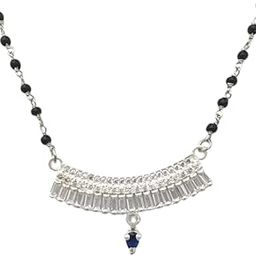 Silver Studded Curved Mangalsutra With Chain for Women With Vaishno Devi Sindoor for Karva Chauth-image-17