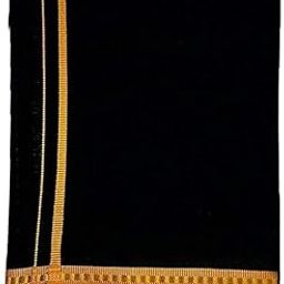 Jasvant Holdings Black Dhoti with Golden Bordered (2.0m Dhoti)-image-40
