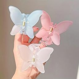 APPSAMBR - 2.7 inch 3PCS Double Butterfly No-Slip Hair Claw Clips, Plastic Claw Clips Adjusts to Most Hair Types, Matte Nonslip Large Hair Clamps, Hair Accessories for Women and Girls-image-44