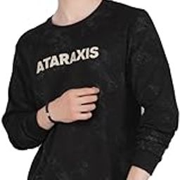 Men's Black Typographic Print Sweatshirt-image-2
