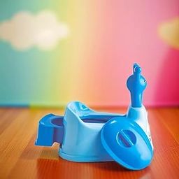 Nabhya Toilet Trainer Baby Potty Seat Cartoon Face with Removable Tray & Closing Lid (Blue)-image-96