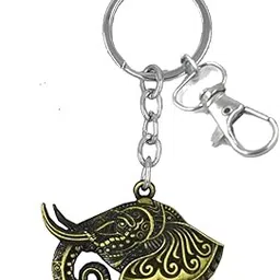 afh Crome Metal Elephant Lucky Charm Decorative Gifting Hook Key Charm Key Chain-picture-12