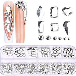 Havilah Nail Art Rhinestones 12 Grid Flat Bottom Shaped Nail Rhinestones Decoration, Model: 23-image-72