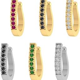 Fashions Nosepin without Piercing Clip on Pressing type Nath nose ring pin Stud for Women & Girls (nose ring without piercing)-image-23
