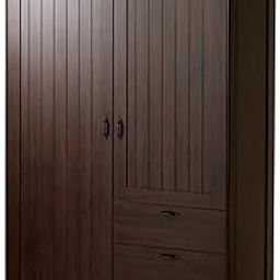 MARIAS KOMMERCE MUSKEN Wardrobe with 2 Doors+3 Drawers, brown124x60x201 cm (48 7/8x23 5/8x78 7/8 ") (Engineered Wood)-image-25