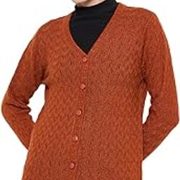 madame Cable Knit Solid Burnt Buttoned Cardigan-picture-26