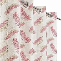 Soulful Creations Printed Polyster Curtain Pack of 2 pcs (Pink, Door 7 FEET ( 2 Pcs )) (supremo)-12
