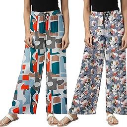 Cotton Women All-Over Printed Drawstring Waist Relaxed Pyjamas (PACK OF 2)-image-38