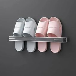 HomeFast Wall Mounted Plastic Shoe Organizer Shoes Rack Slippers Storage Plastic Space Saving Bathroom Hanging Slippers Shelf Slippers Storage Rack Household Kitchen Towel Rack-image-90