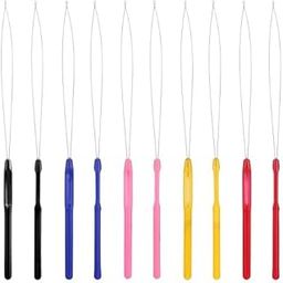 10-Piece Hair Extension Loop Needle Threader Kit - Loop Needle Pulling Hook Tool & Bead Device - Multi-Colour - Microlink Installation - Straight Hair-image-72