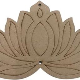 Haoser Pack of 12 MDF Pine Wood Lotus Cutouts for Art and Craft, Festival Decoration, DIY Project, and Making Rangoli| Lotus Wall Hanging cutoutl 4 Inch-image-4