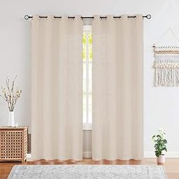 The Purple Tree Cotton Linen Sheer Curtain Panels For Living Room, Bed Room (Beige, Pack Of 2, 4X7 Feet) Classy Linen Curtain, Sheer Curtain, Linen Grommet Sheer Curtains-image-21
