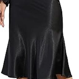 Satin Midi Skirt, A-Line Silhouette-picture-5