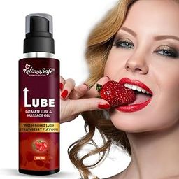 Intima Safe Strawberry Flavour Water Based Lube with Aloe vera and green tea | Lubricant Gel with Glycerine | Non sticky, Skin Friendly, Silicone and Paraben Free | No Side Effects | For Her, Him & Couples [100 ml]-29