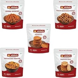 Adukale South Indian Snack Combo | Nippattu, Maddur Vade, Khara Murukku, Onion Kodubale & Special Mixture | No Palm Oil or Preservatives | Traditional Crunchy Snacks-image-10