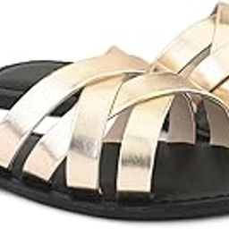 Women's Balletbloom Criss-Cross Strap Flat Sliders | Lightweight, Comfortable, Slip-Resistant, Breathable Slip-On Slides Fashionable Open Toe Slippers for Girls & Ladies-image-22
