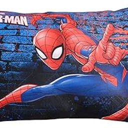 Kuber Industries Marvel Spiderman Print Kid's Pillow | Soft Cushion Pillow Filler | Sleeping Pillow Filler for Kids | Polyester Kids Pillow for Sleeping & Travel | 12 x 18 Inch | Navy Blue-image-26