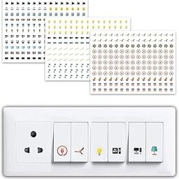 Fliptic Switch Board Stickers Black and White | Switch Id Sticker Vinyl for Electric Board Appliances Including 27 Designs in Total 495 Stickers for Switches, Self Adhesive (Design 3)-picture-13