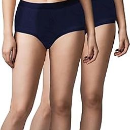 Essentials Girls Period Panties Medium to Heavy Flow No Pad Required Anti Microbial, Absorbent Menstrual Underwear, Easy to Wash Leak-Proof Reusable Panty Briefs_2Pcs, Solid/Printed Panty_PRNT-image-65